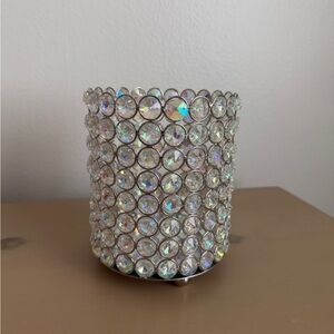 Nanette Lepore Iridescent Crystal Candle Holder - Clear & Silver